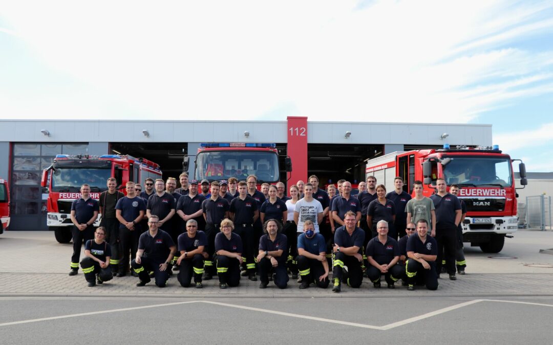 Gemeinsame Übung aller drei Feuerwehren der Stadt Flörsheim am Main im Juli 2022